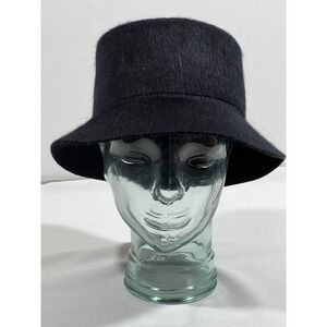 Wyeth Tenley Womens Bucket Hat Black Wool Mohair One Size New